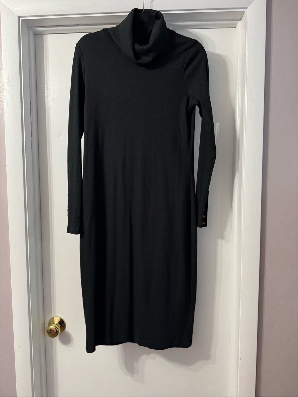 Ralph Lauren Black Long-Sleeve Turtleneck Dress
